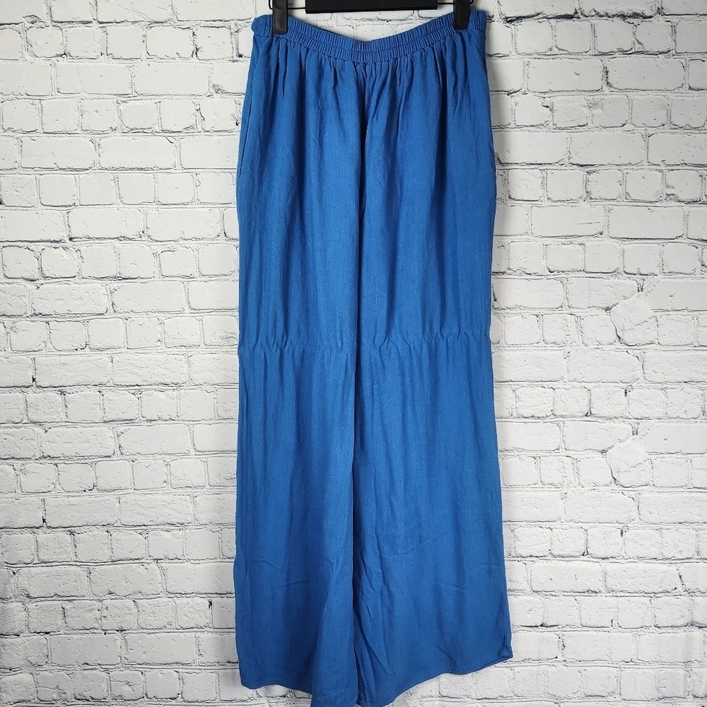 Sienna Sky Size L Blue Wide-Leg Pants - Picture 4 of 5